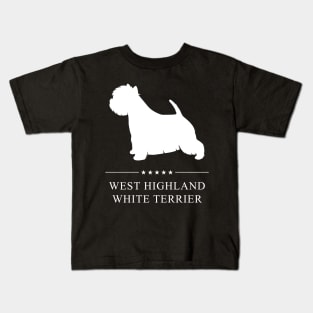 West Highland White Terrier Westie Dog White Silhouette Kids T-Shirt